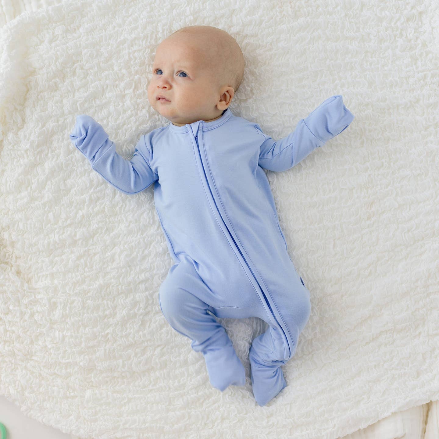 Lillian Blue Bamboo Footie