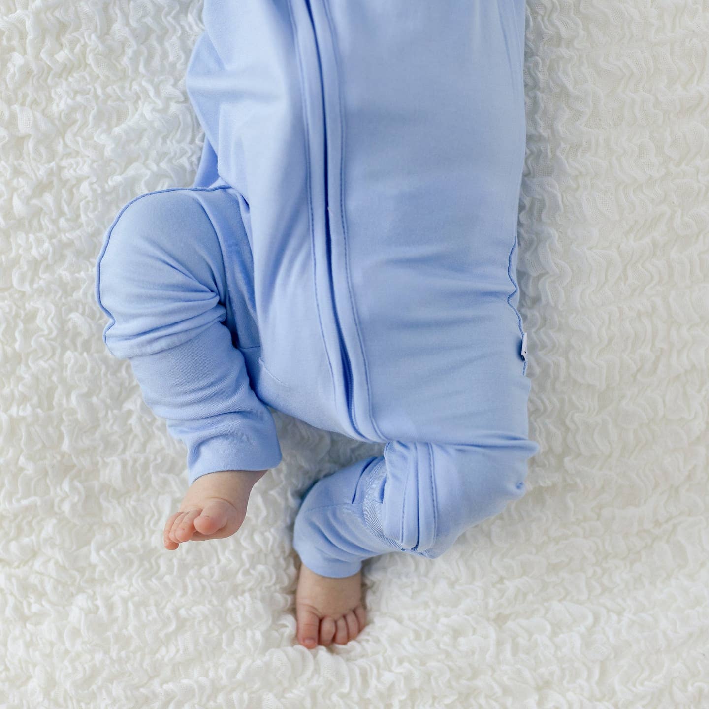 Lillian Blue Bamboo Footie