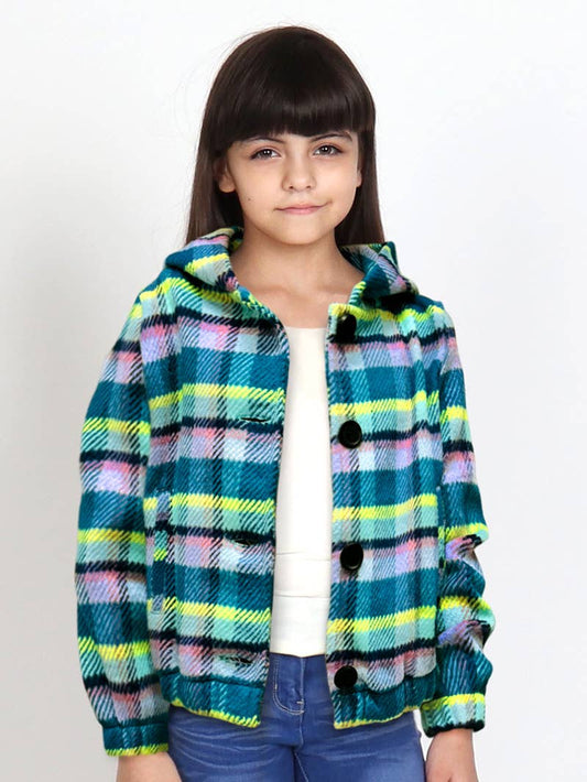 Girls Flannel Hoodie Jacket