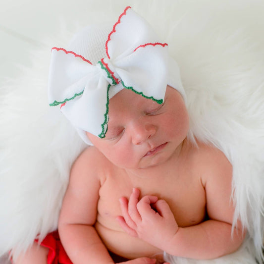 Christmas Scallop Bow Hat