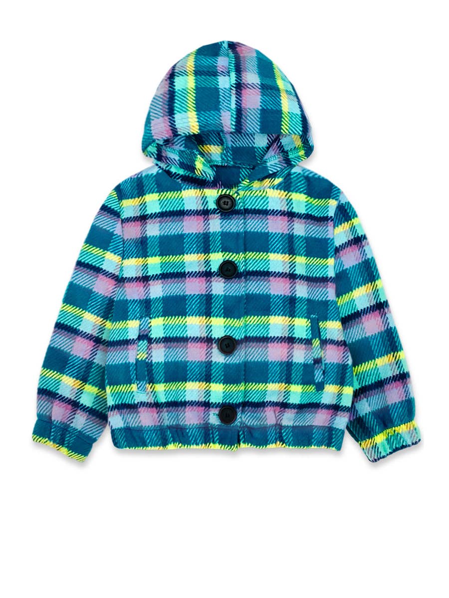 Girls Flannel Hoodie Jacket