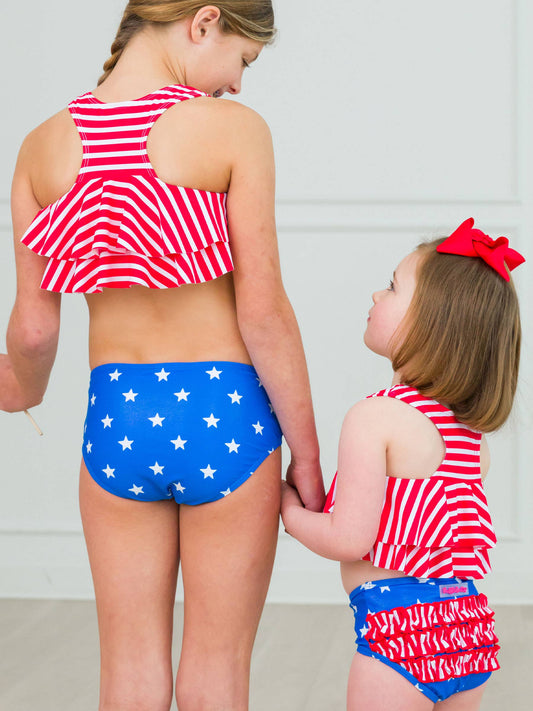 Tween Stars & Stripes Flounce Bikini