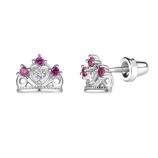 Pink Tiara Earrings