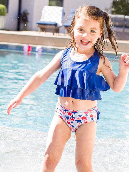 Girls Star-Spangled Flounce Bikini