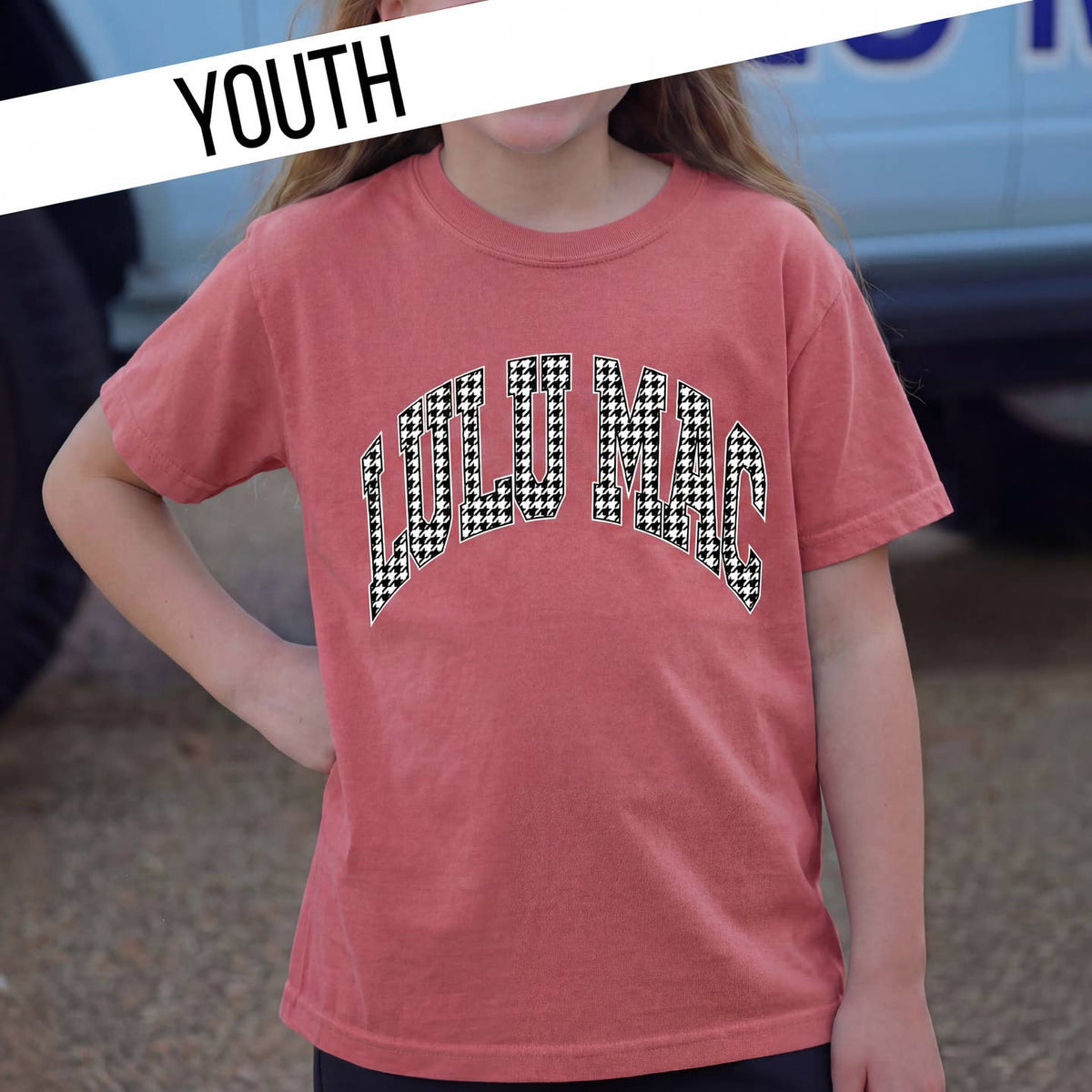 Youth Houndstooth Crimson T-Shirt