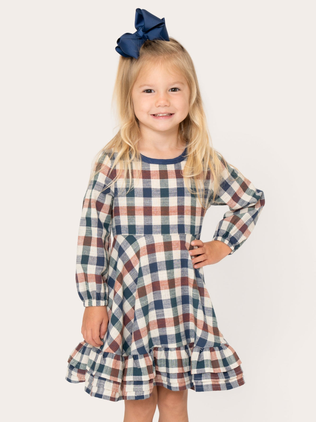 Fall Plaid Ruffle Dress