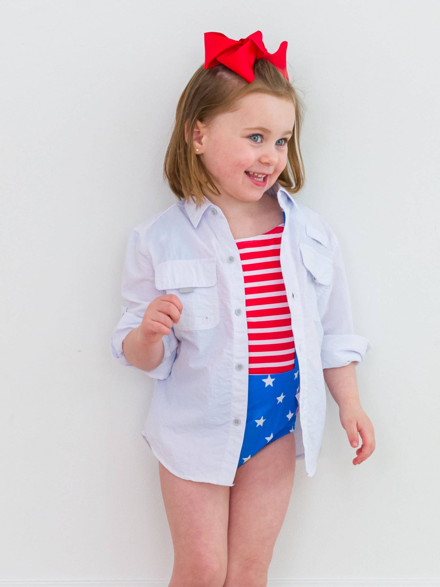 Girls Shimmer Stars & Stripes One Piece