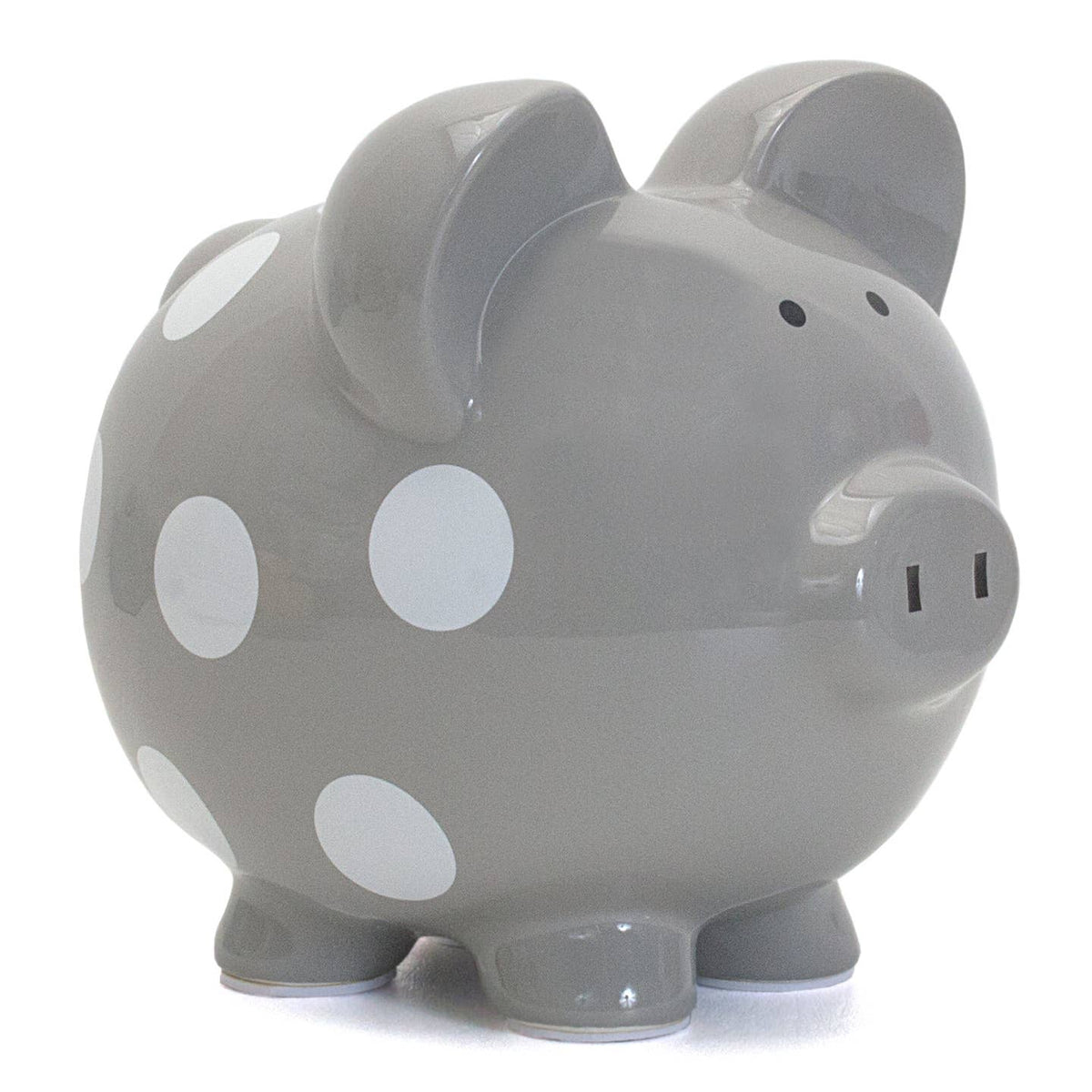 Grey Polka Dot Piggy Bank