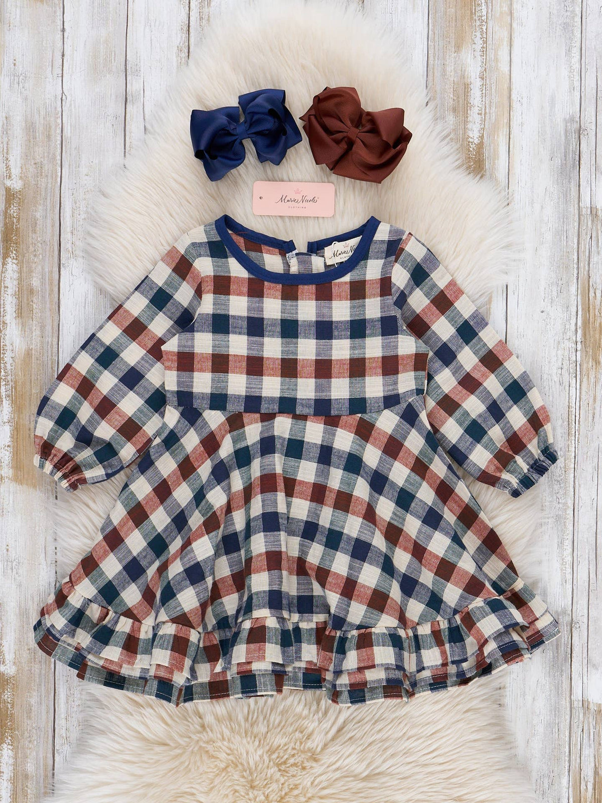 Fall Plaid Ruffle Dress