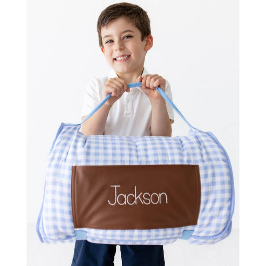 Blue Gingham Nap Mat