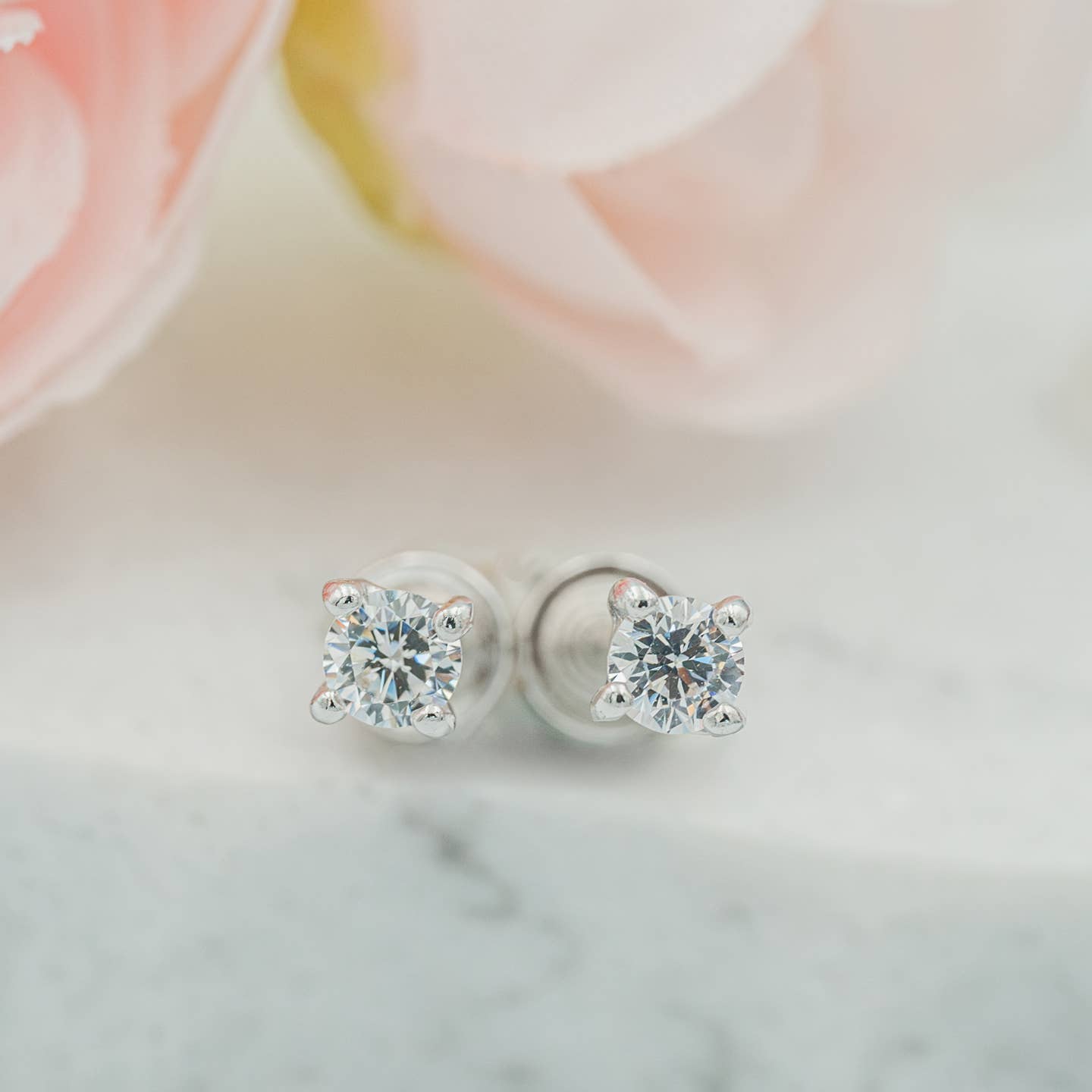 Clear CZ Stud Earrings