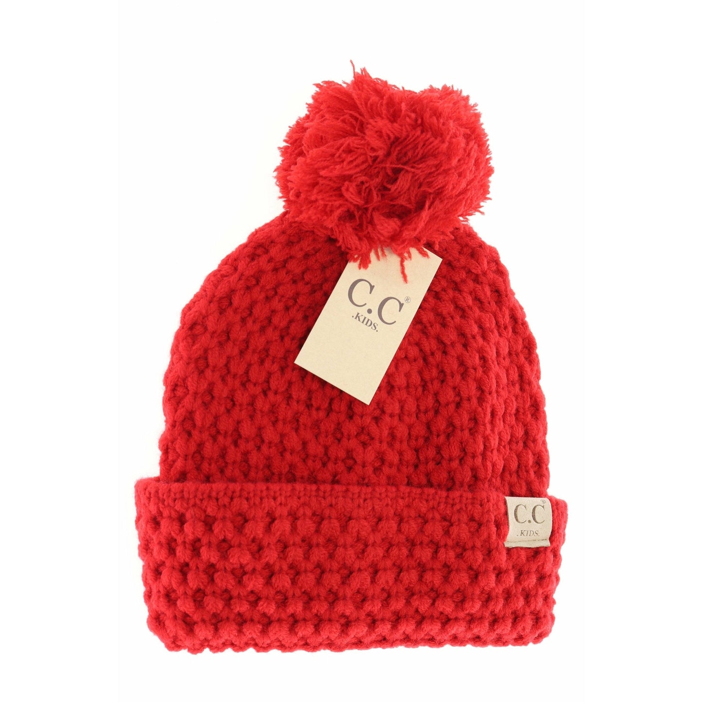 Kids Bee Stitch Pom Beanie