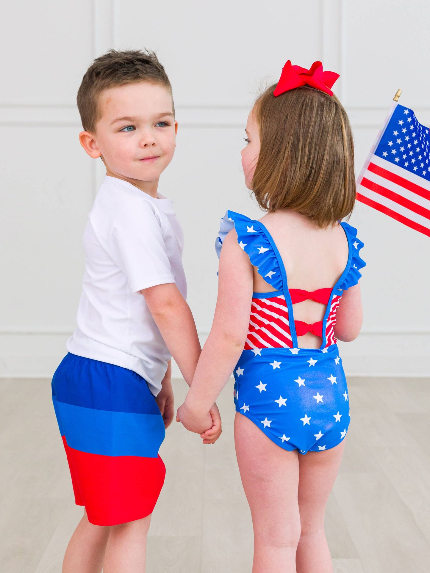 Girls Shimmer Stars & Stripes One Piece