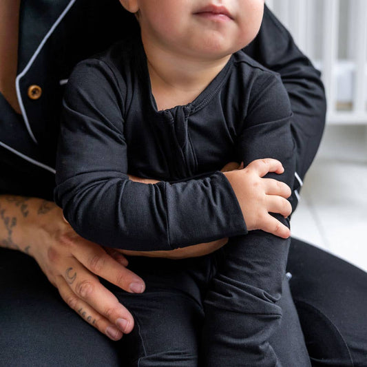 Allie Black Bamboo Footie