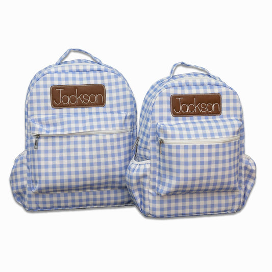 Blue Gingham Backpack