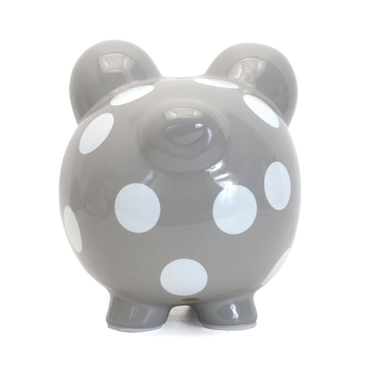 Grey Polka Dot Piggy Bank