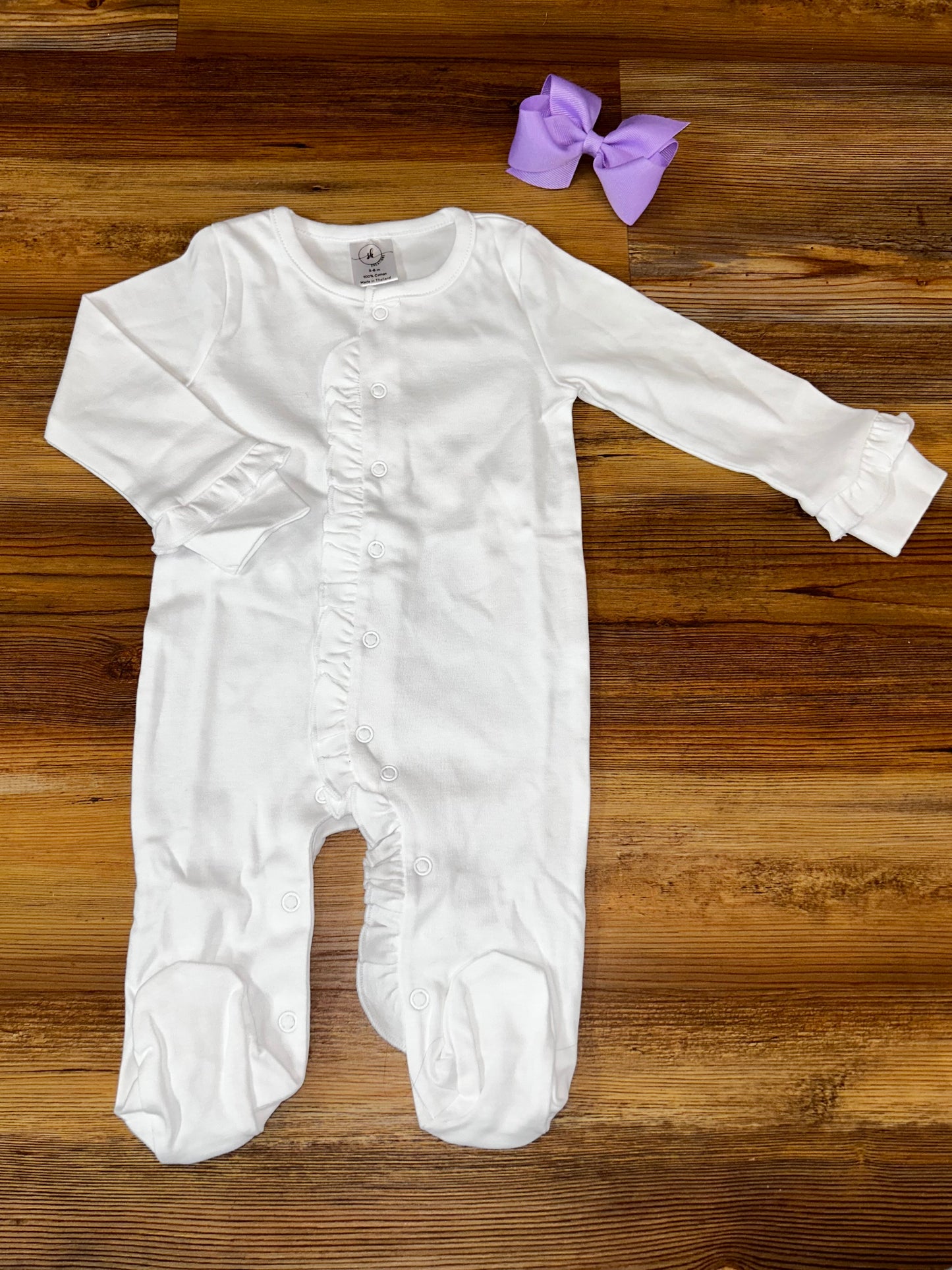 White Ruffle Footie