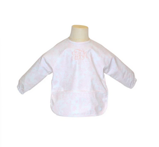 Perfect Smock Bunny Toile Pink Bib