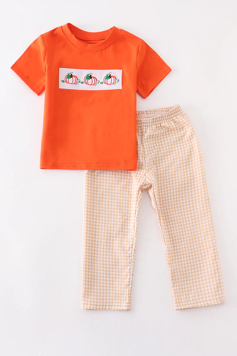 Boy Orange Pumpkin Outfit