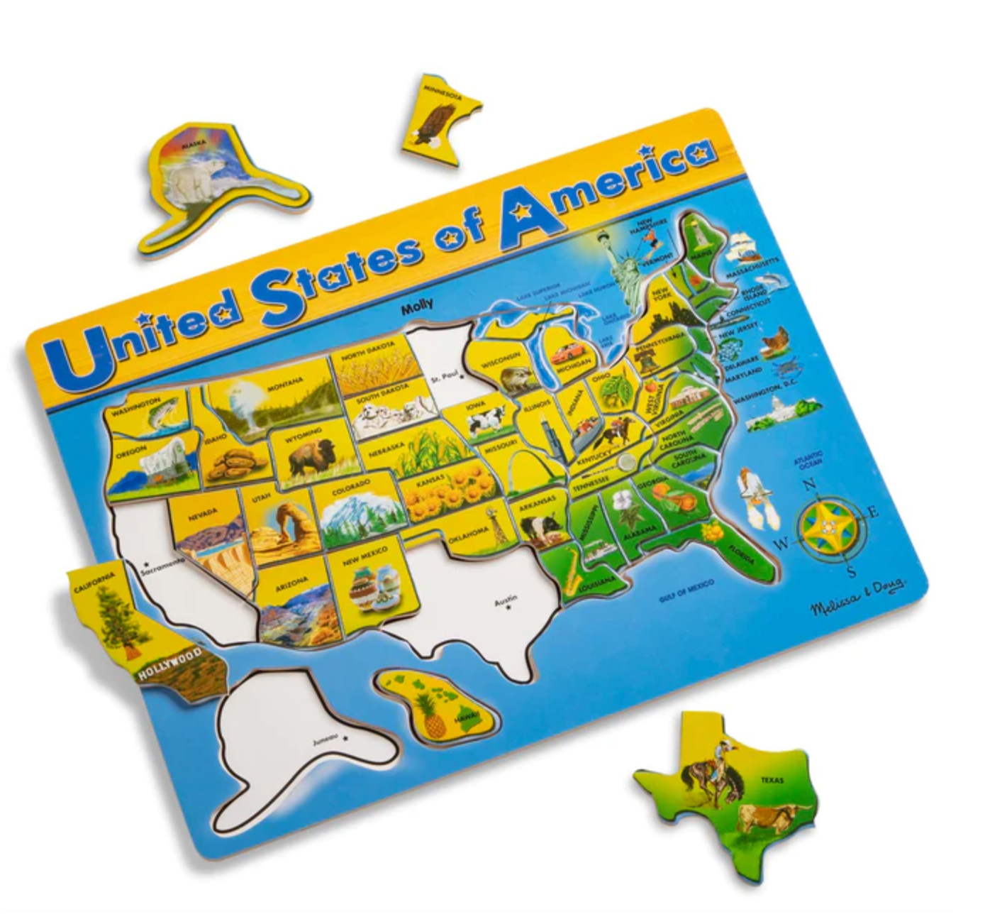 USA Map Wooden Puzzle