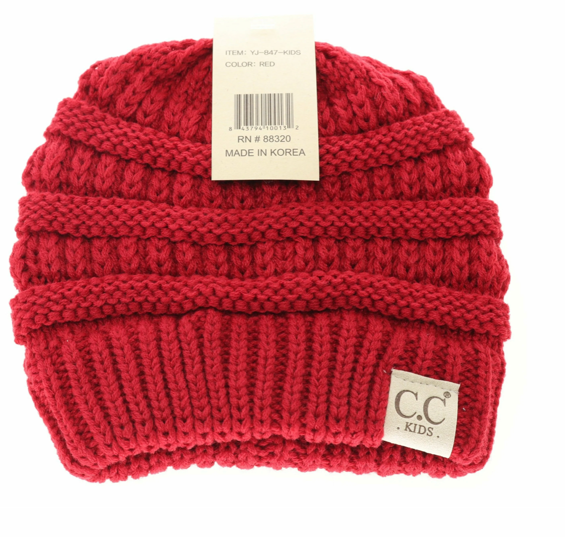 Kids Solid Knit Beanie