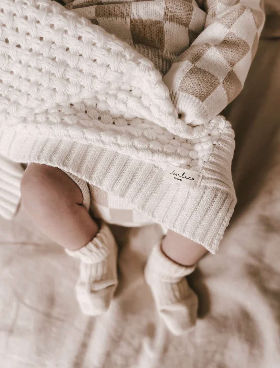 White Basket Weave Baby Blanket