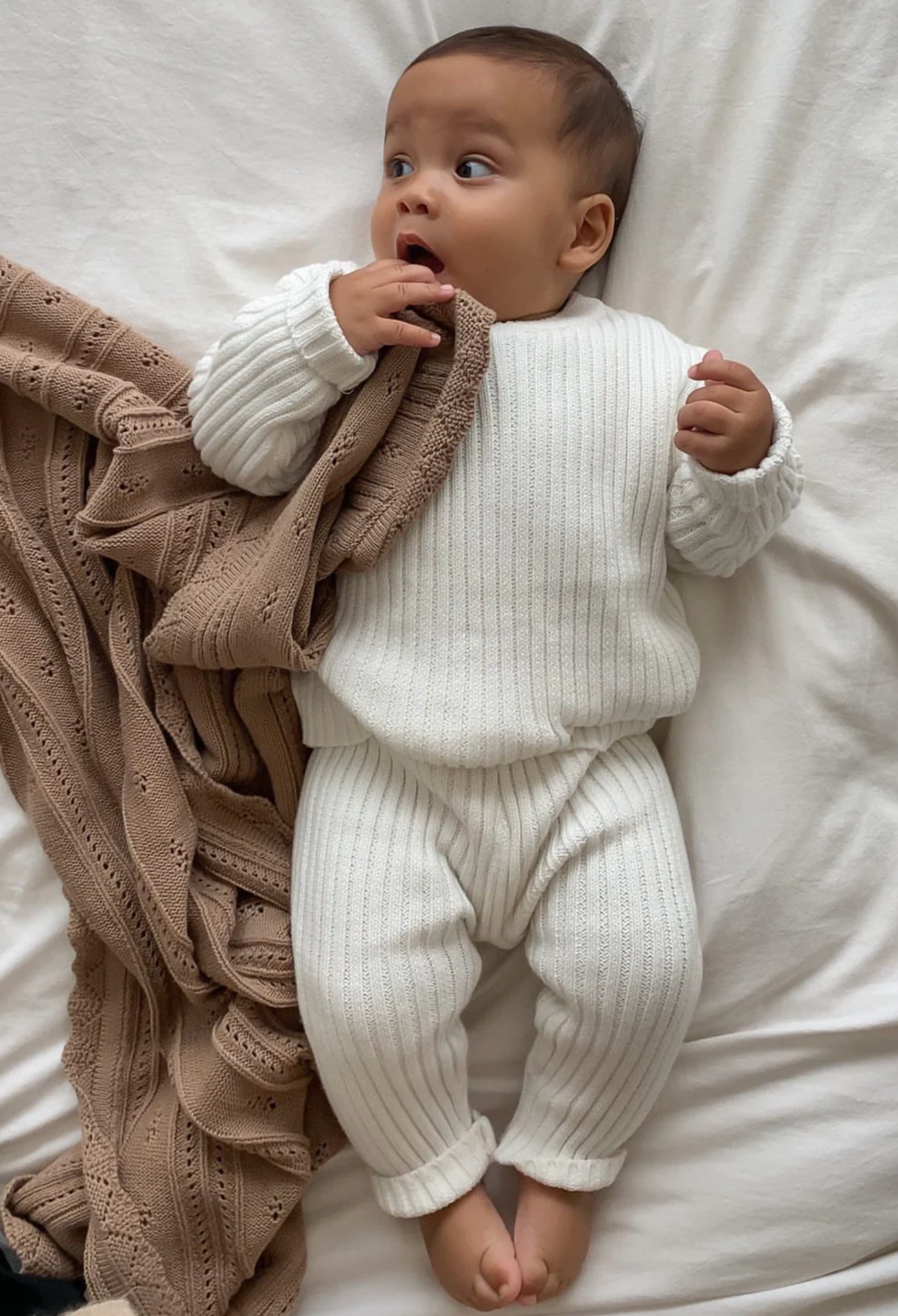 Acorn Pointelle Baby Blanket