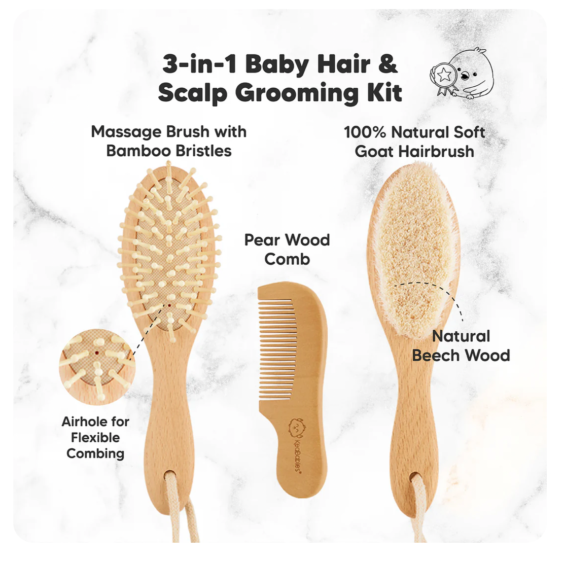 Baby Hair Brush and Comb Set