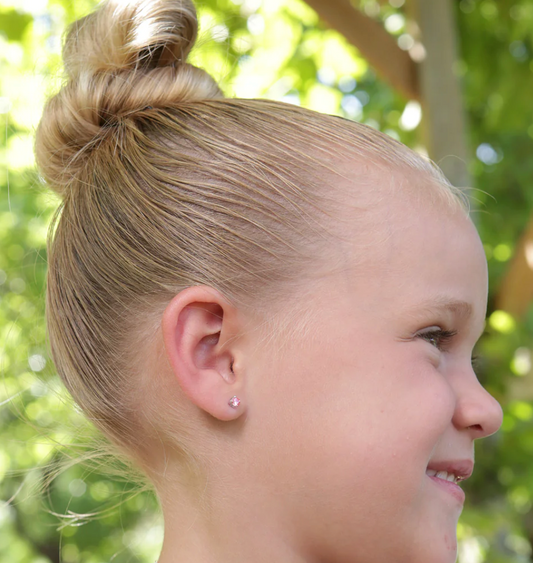 Pink CZ Stud Earrings