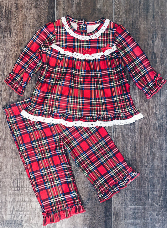 Girl Plaid Pajama Set