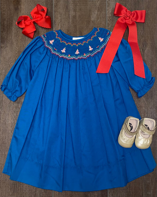 Smocked Christmas Tree Dress