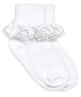 Stripe Lace Cuff Socks