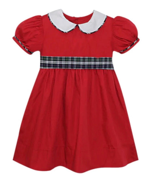 Red Dress with Plaid Bow