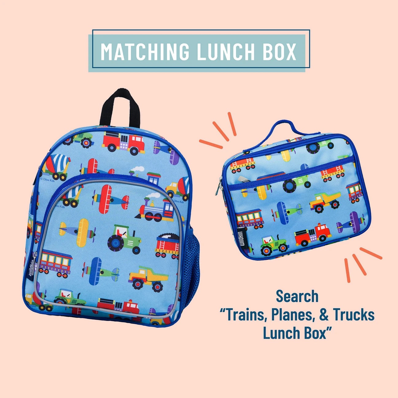Trains, Planes, & Trucks Backpack- 12"