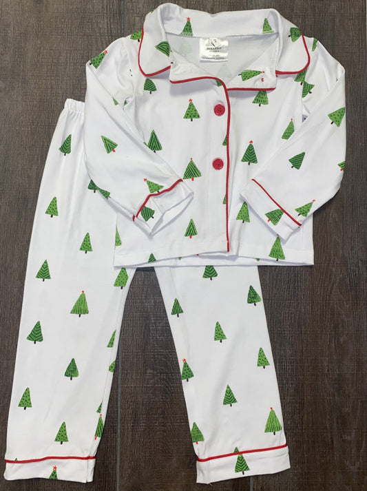 Christmas Tree Button Pajamas