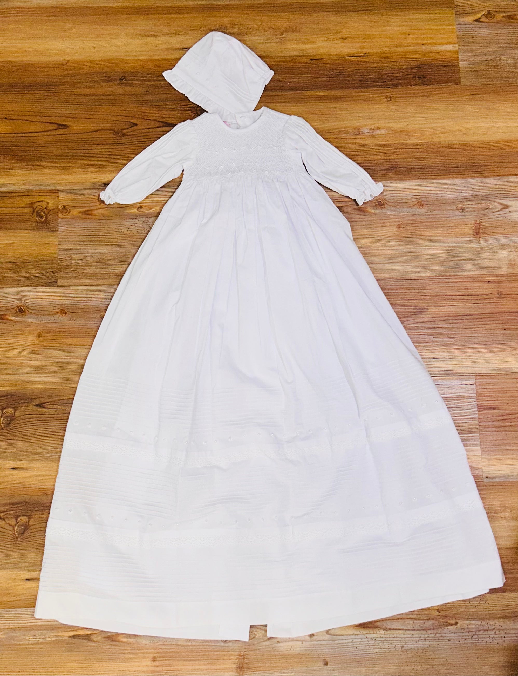 White Christening Gown with Bonnet