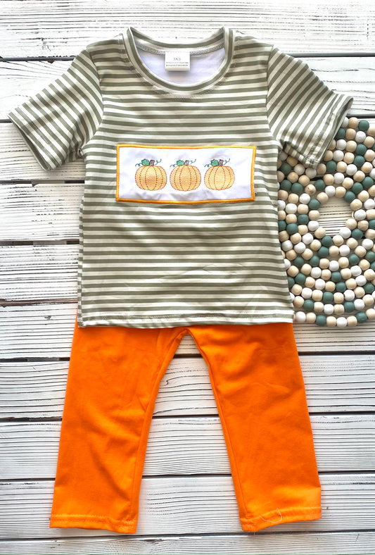 Boys Green Pumpkin Set