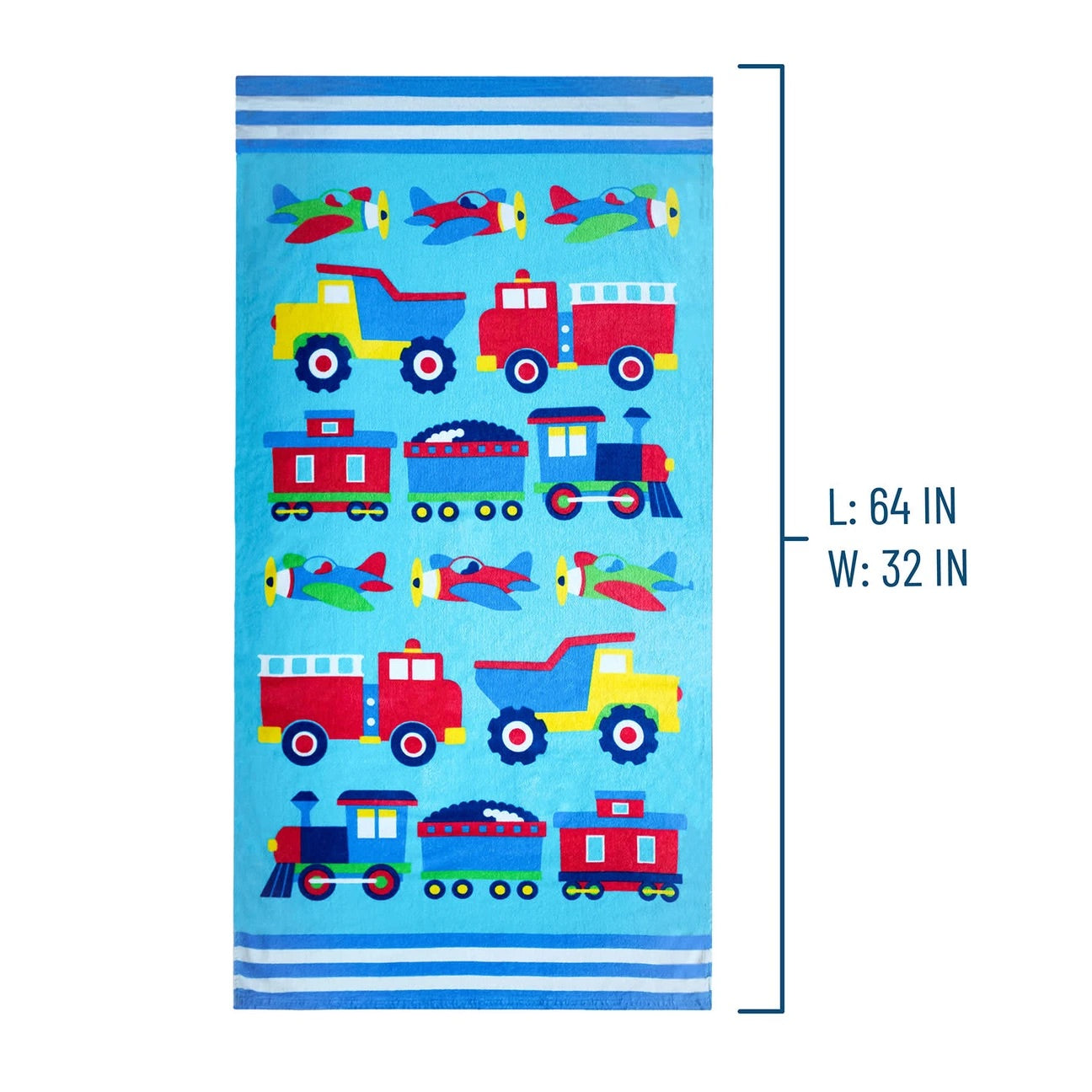 Trains, Planes, & Trucks Beach Towel