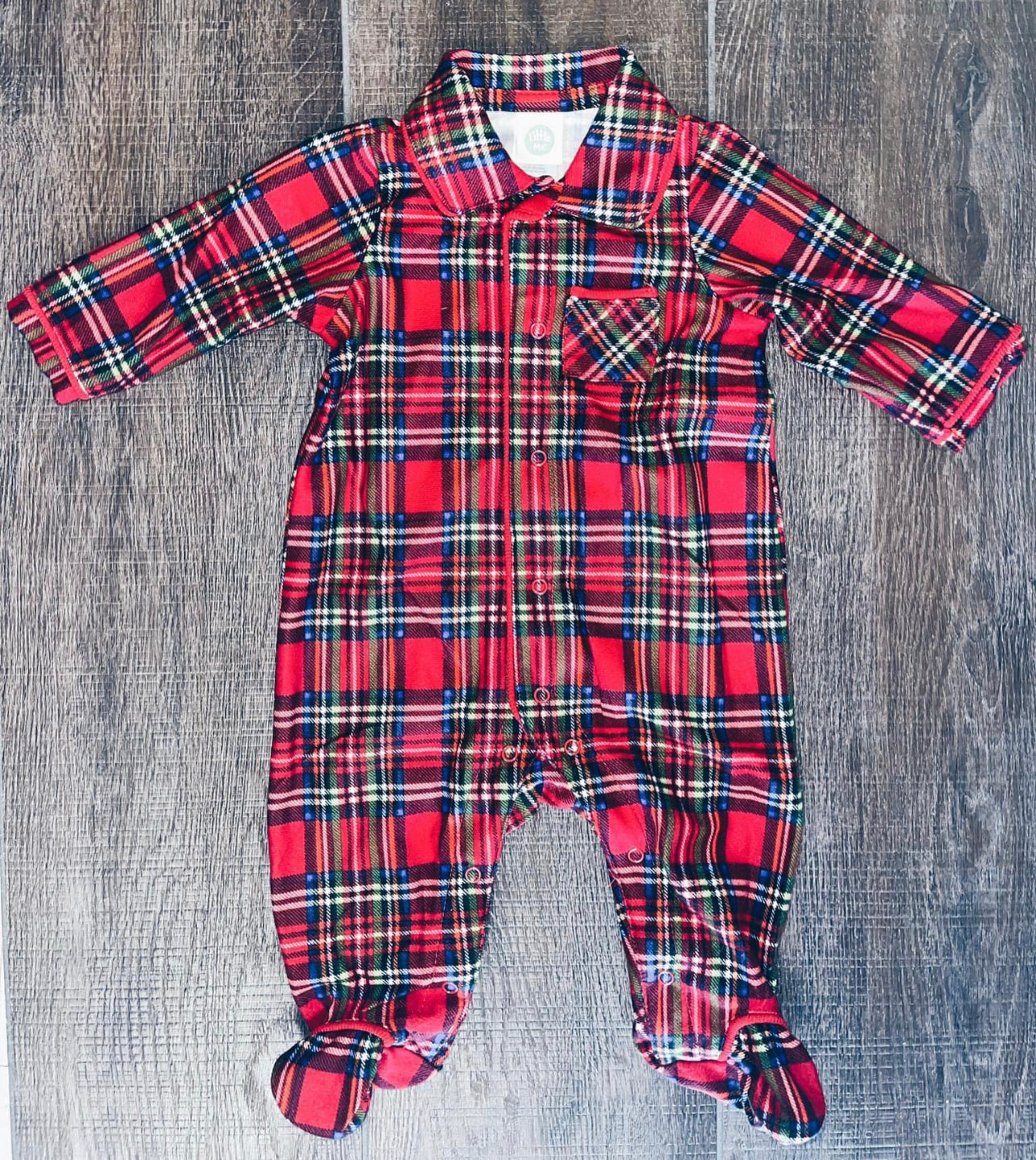 Boy Plaid Pajama Footie