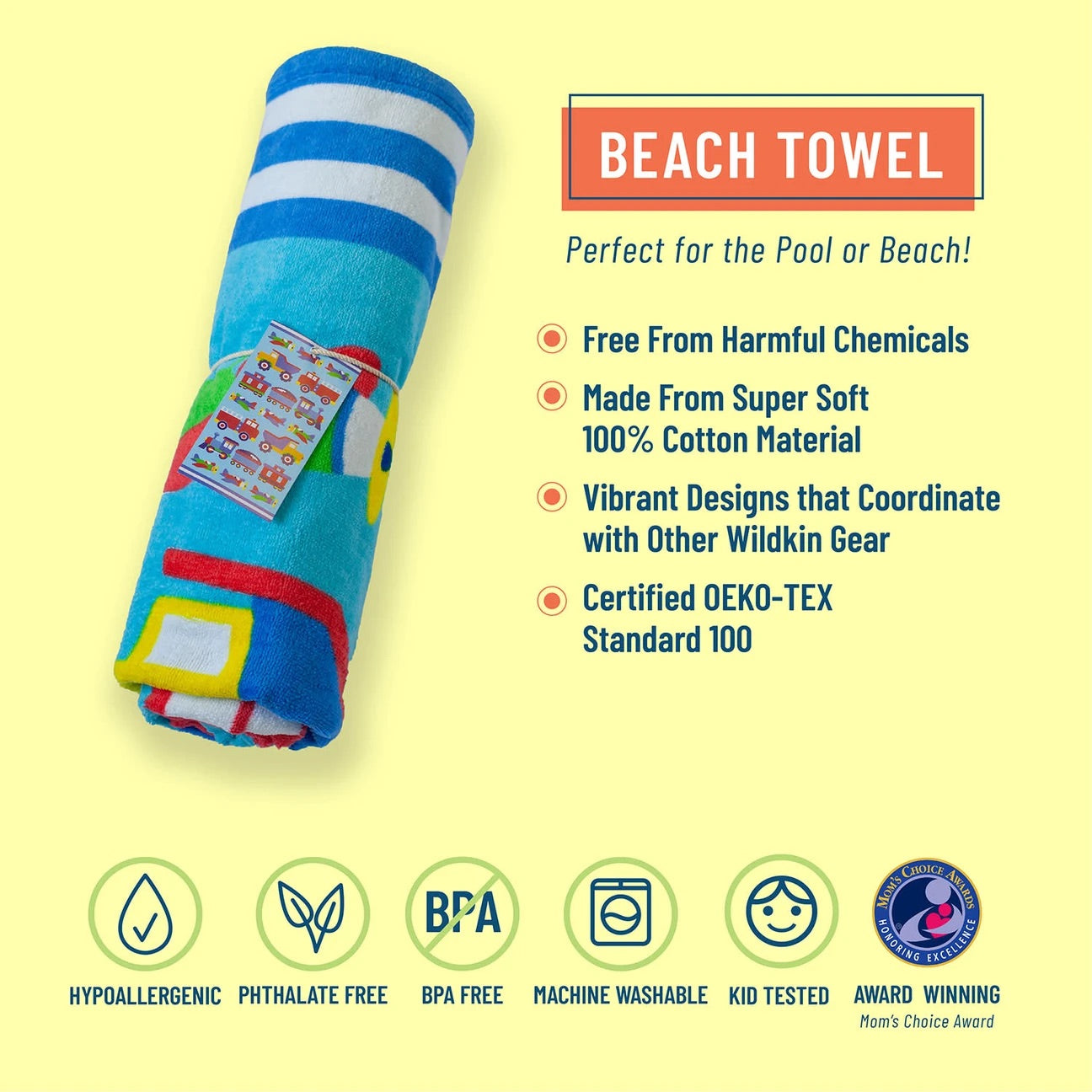 Trains, Planes, & Trucks Beach Towel